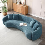 Cura 3 Seater Modern 4 Seater Boucle Curvy Sofa