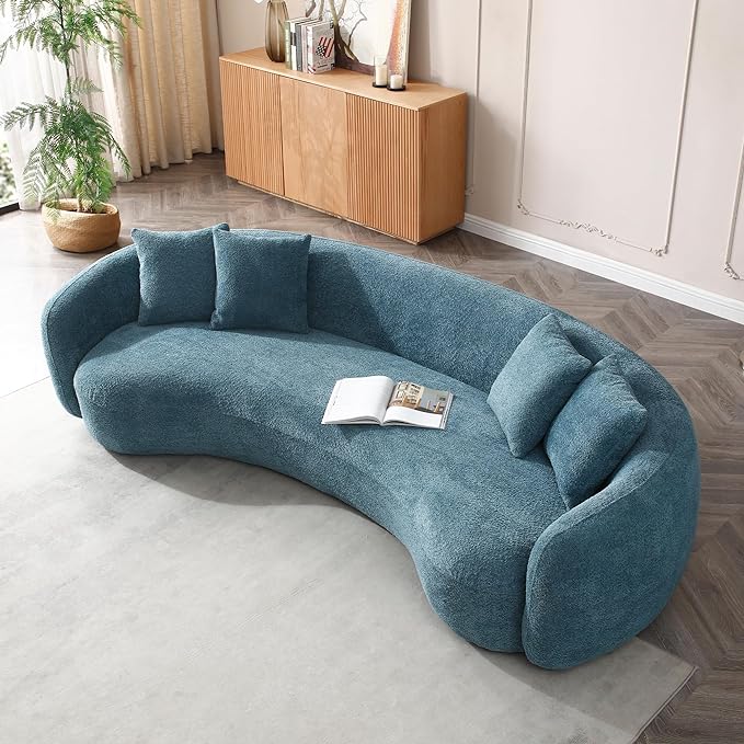 Cura 3 Seater Modern 4 Seater Boucle Curvy Sofa