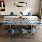 Noxa Blue Modern Dining Set