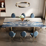 Noxa Blue Modern Dining Set