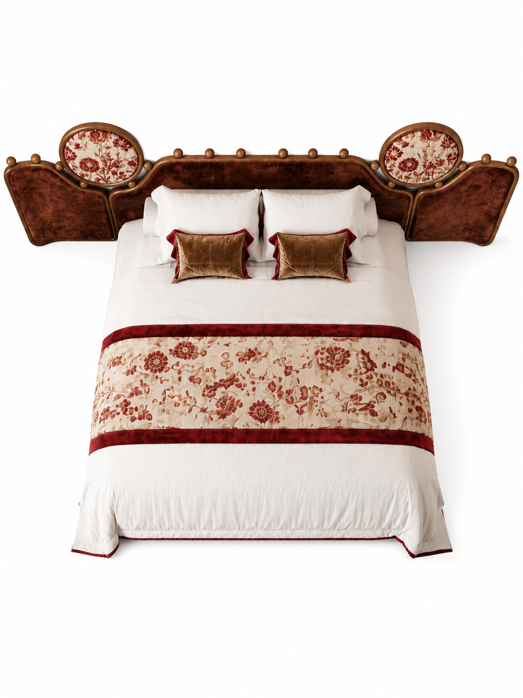 The Arabelle Bed — Luxury Heritage Floral Upholstered Bed