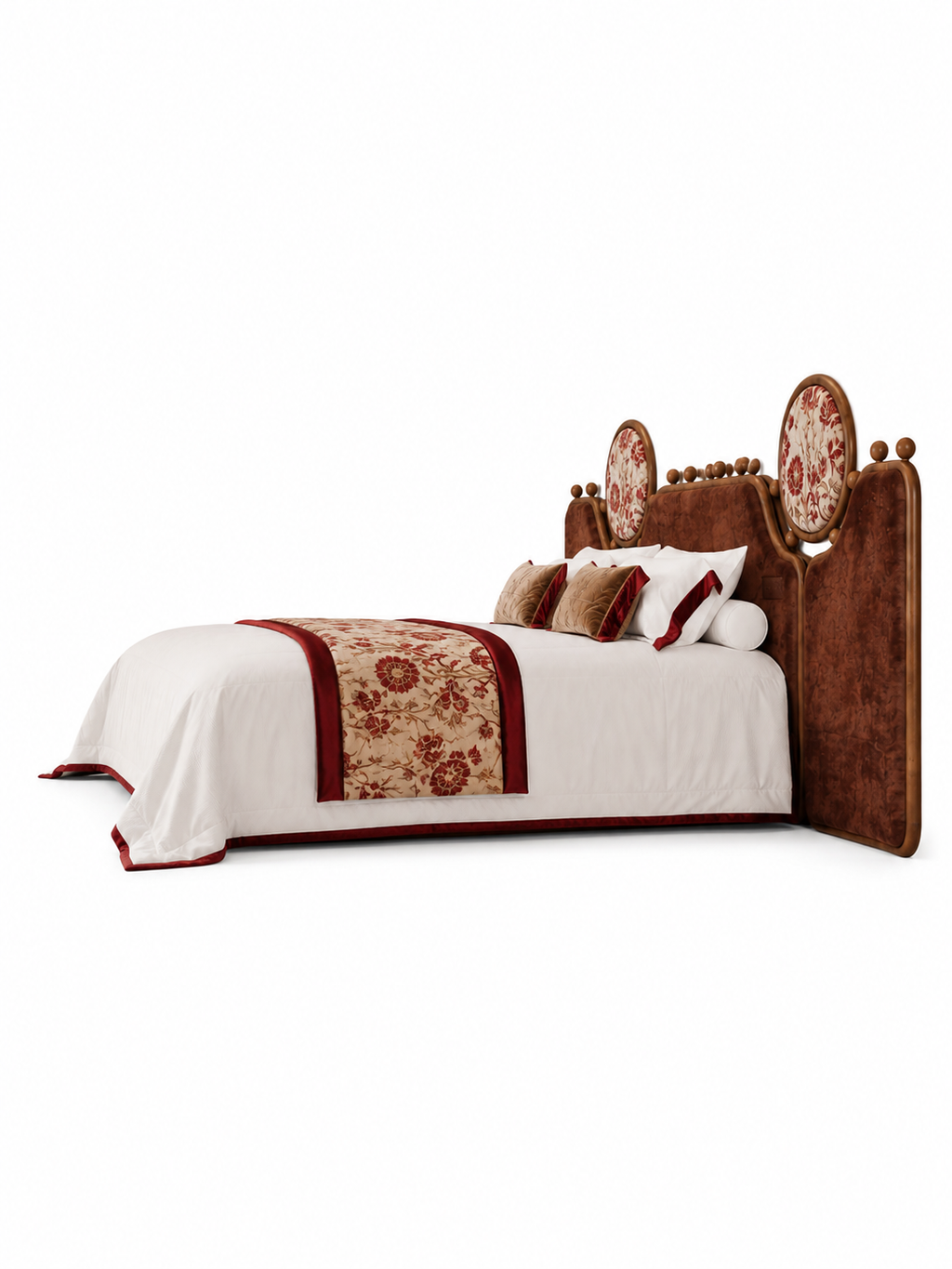 The Arabelle Bed — Luxury Heritage Floral Upholstered Bed