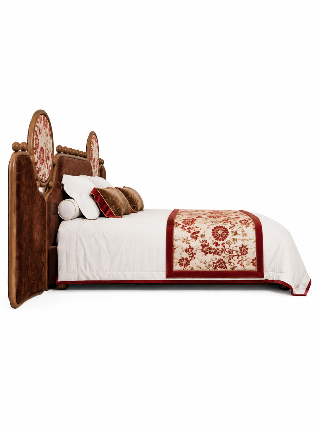 The Arabelle Bed — Luxury Heritage Floral Upholstered Bed
