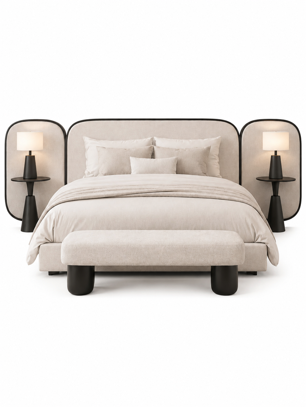 The Jovelle Bed — Luxury Contemporary Upholstered Bed