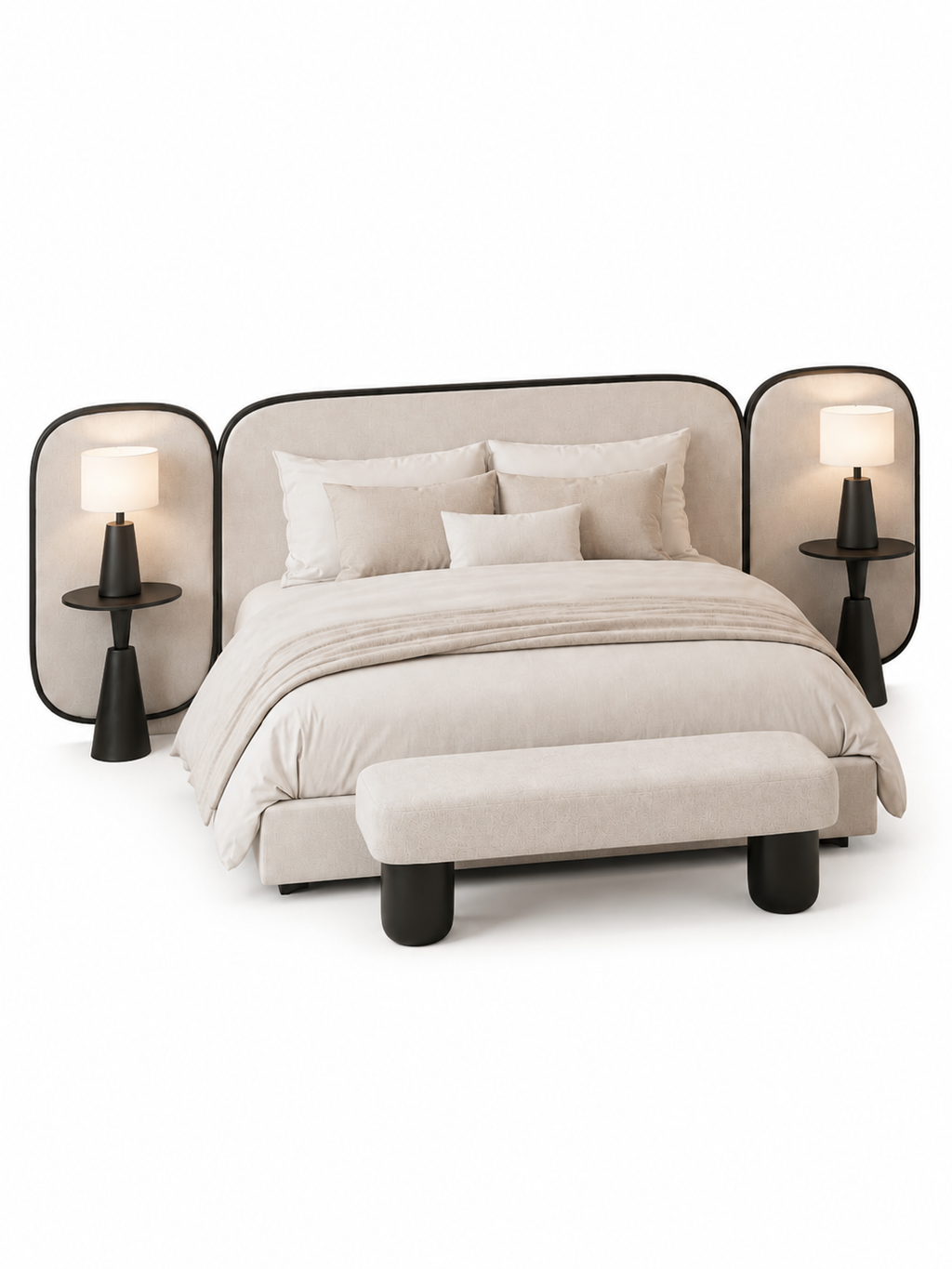 The Jovelle Bed — Luxury Contemporary Upholstered Bed