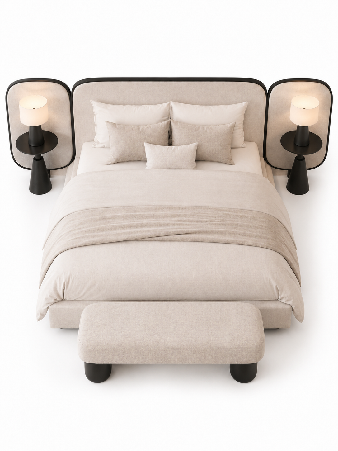 The Jovelle Bed — Luxury Contemporary Upholstered Bed