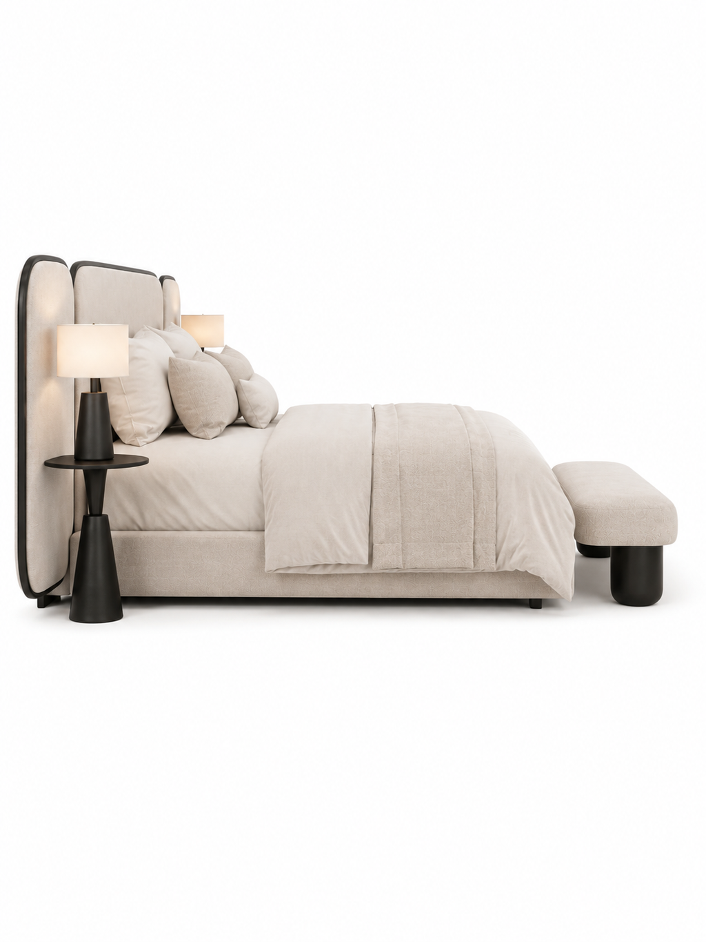 The Jovelle Bed — Luxury Contemporary Upholstered Bed