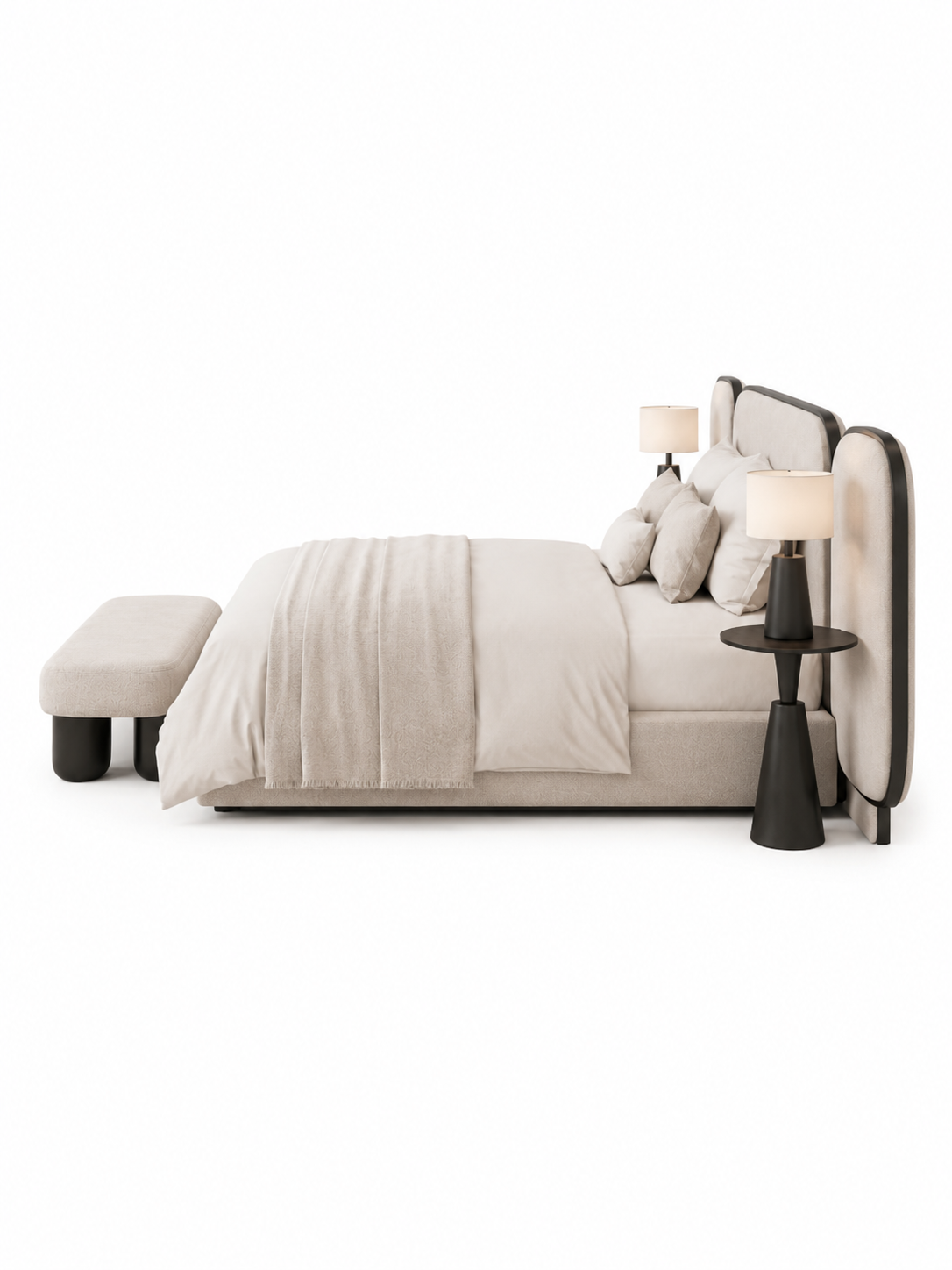 The Jovelle Bed — Luxury Contemporary Upholstered Bed