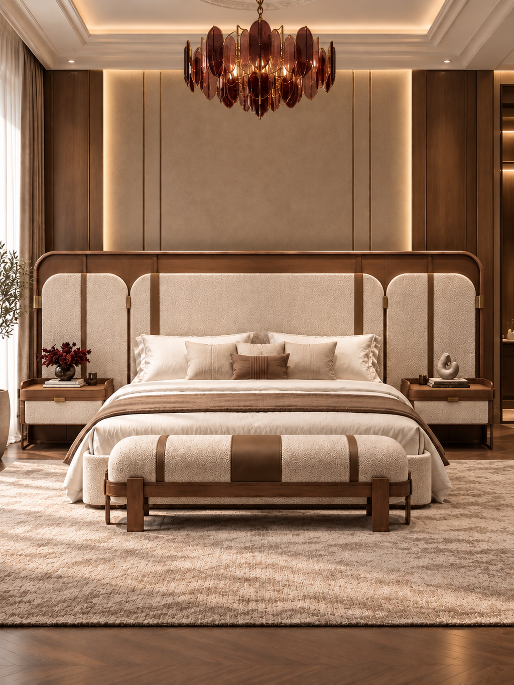 The Fiori Bed — Luxury Upholstered Wooden Bed
