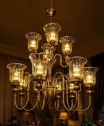 The Bellarose Chandelier — Luxury Grand Brass & Glass Chandelier