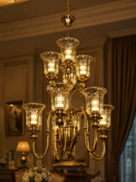 The Bellarose Chandelier — Luxury Grand Brass & Glass Chandelier