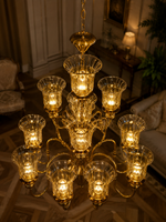 The Bellarose Chandelier — Luxury Grand Brass & Glass Chandelier