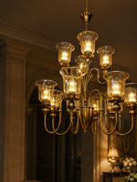 The Bellarose Chandelier — Luxury Grand Brass & Glass Chandelier