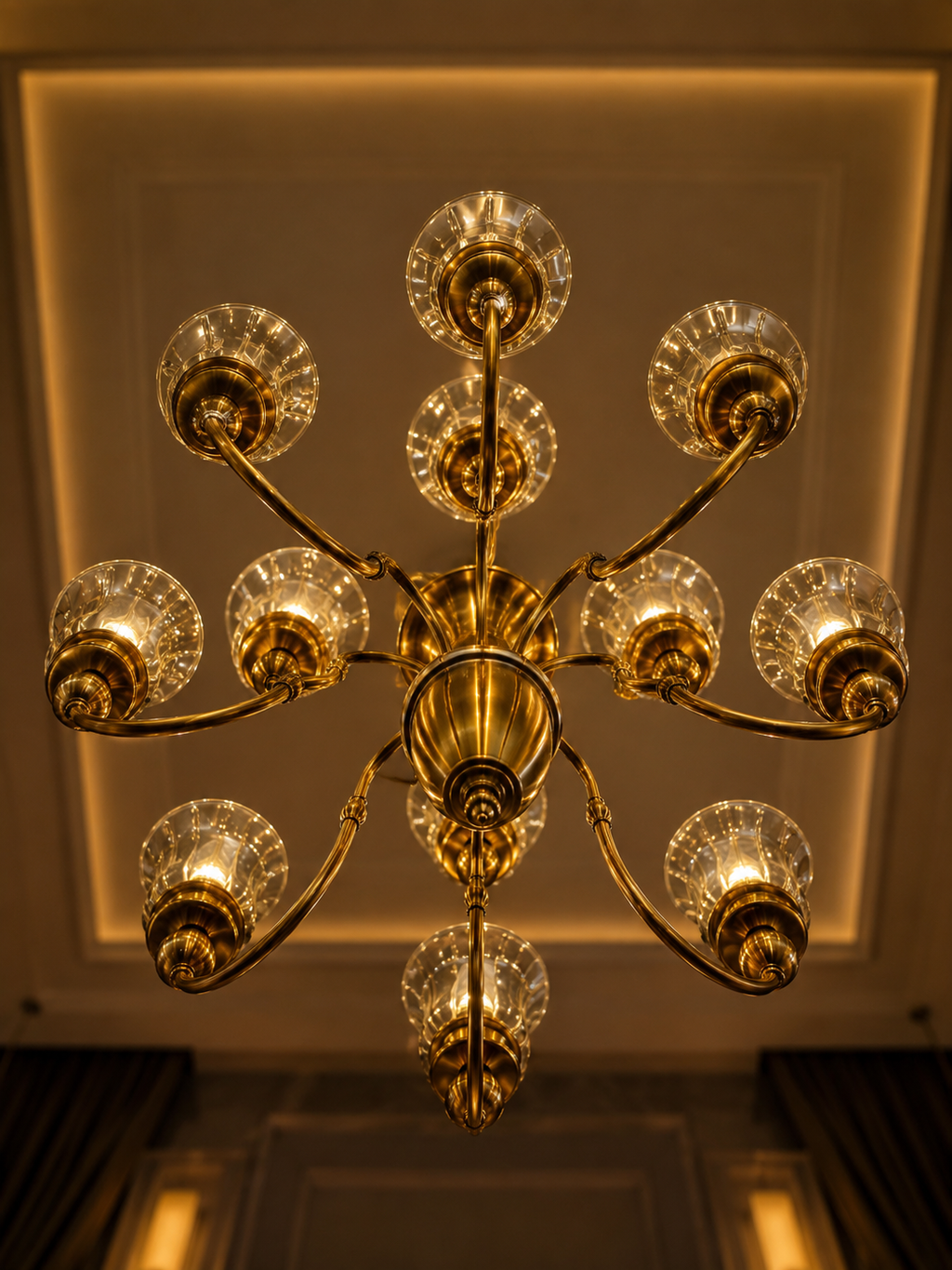 The Bellarose Chandelier — Luxury Grand Brass & Glass Chandelier