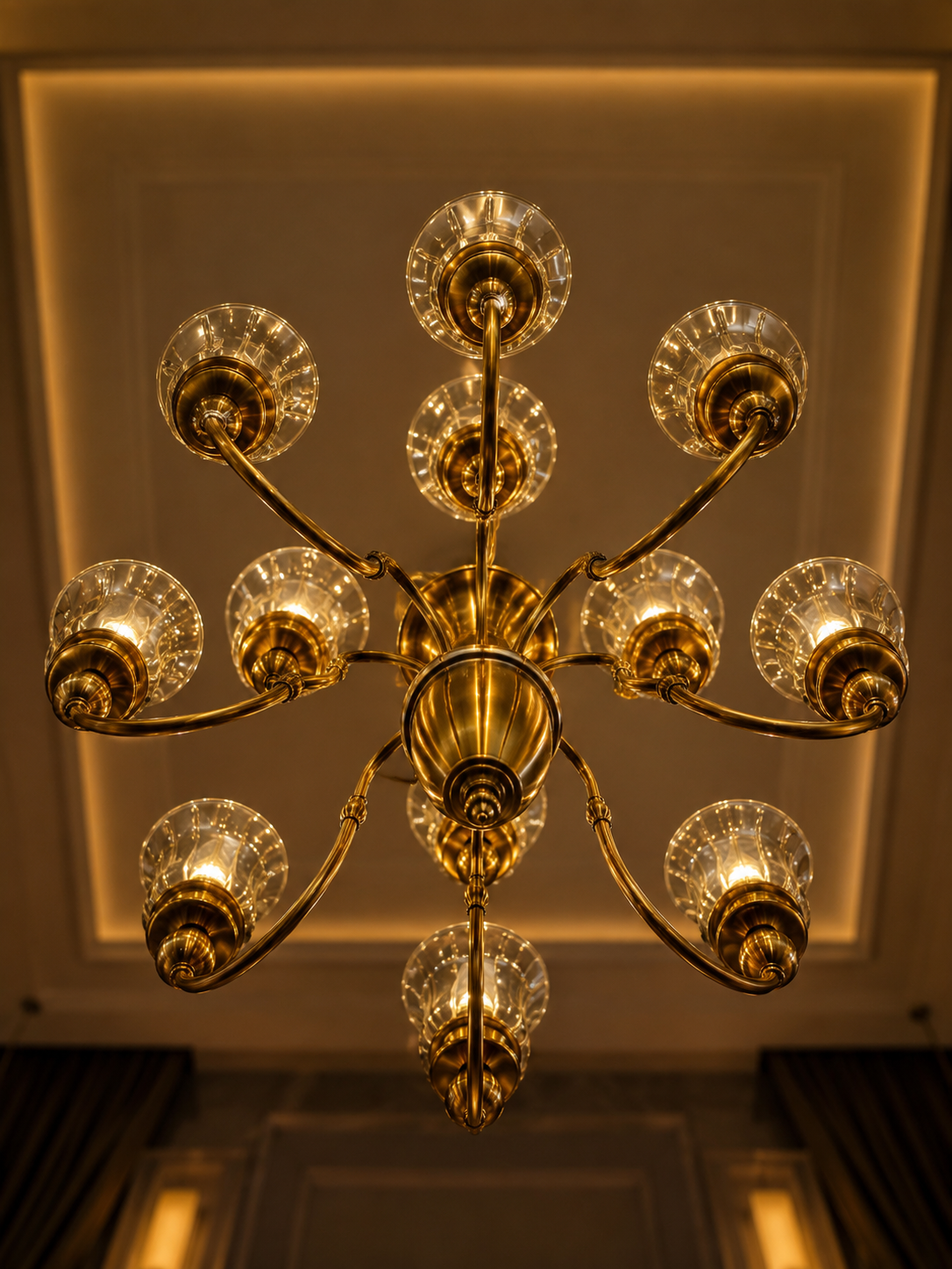 The Bellarose Chandelier — Luxury Grand Brass & Glass Chandelier