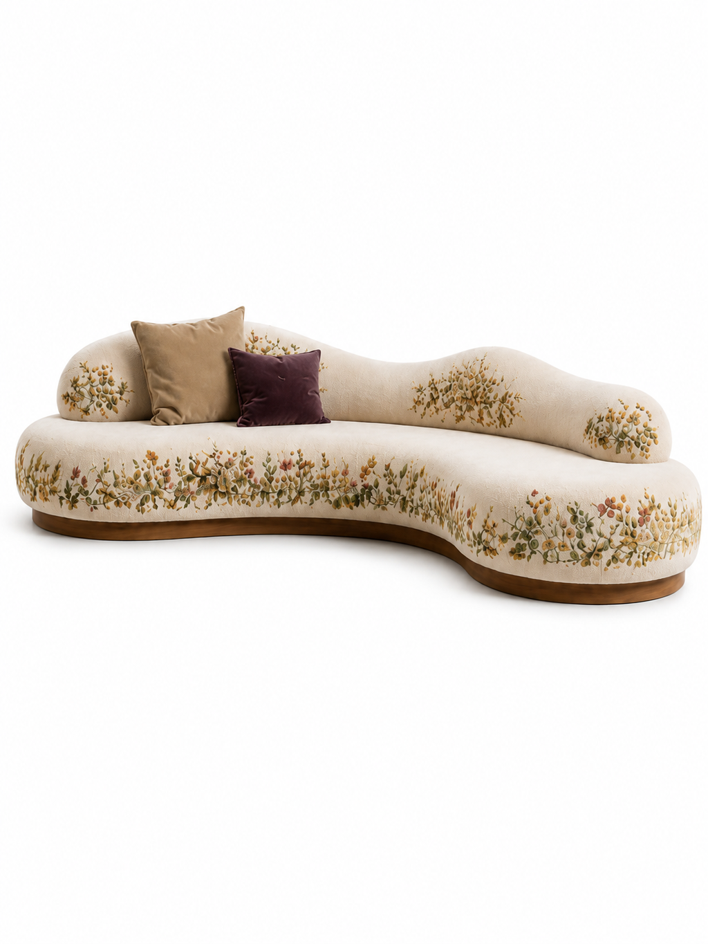 The Bellavie Sofa — Luxury Curved Floral 3 Seater Sofa