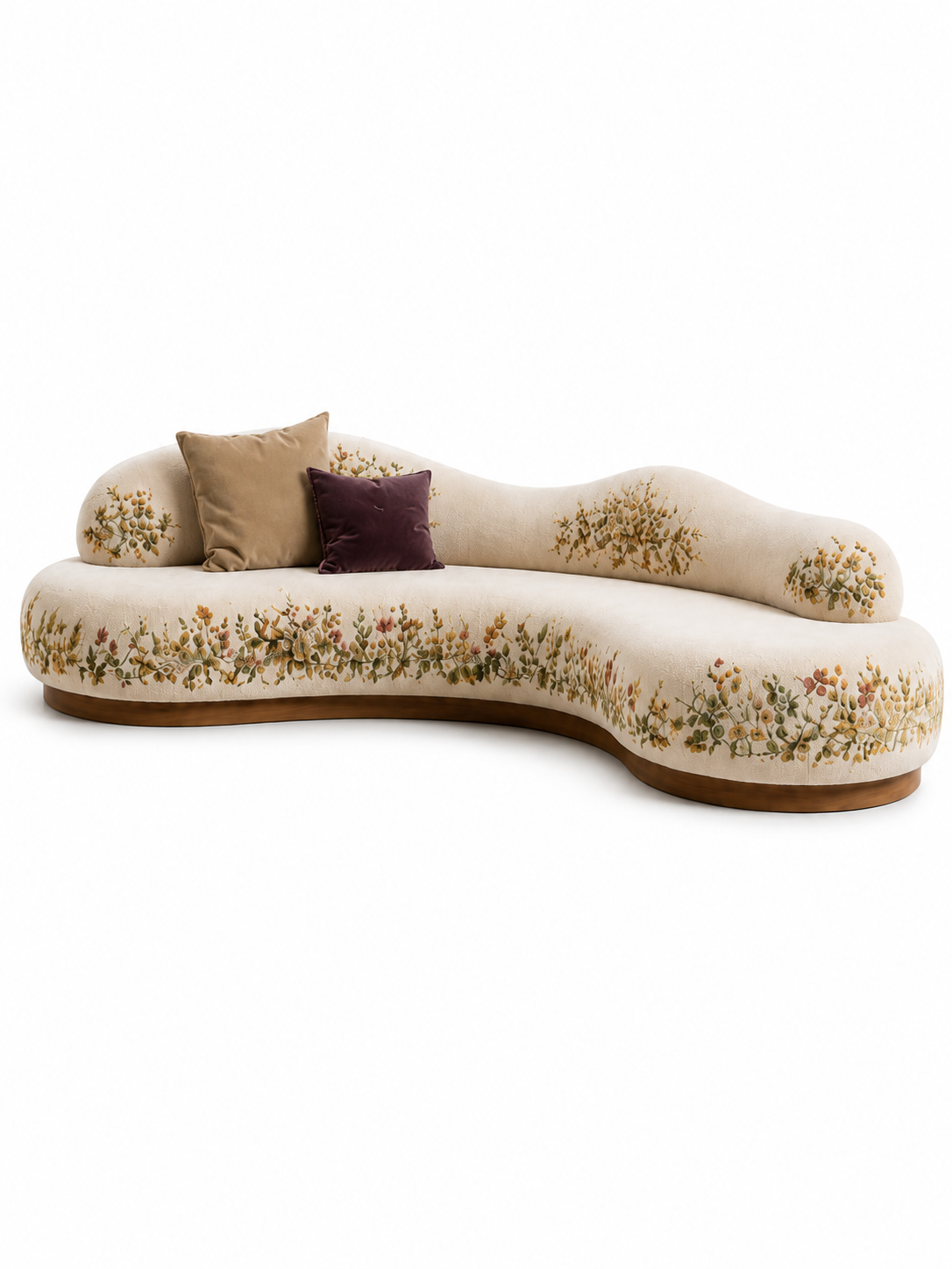 The Bellavie Sofa — Luxury Curved Floral 3 Seater Sofa