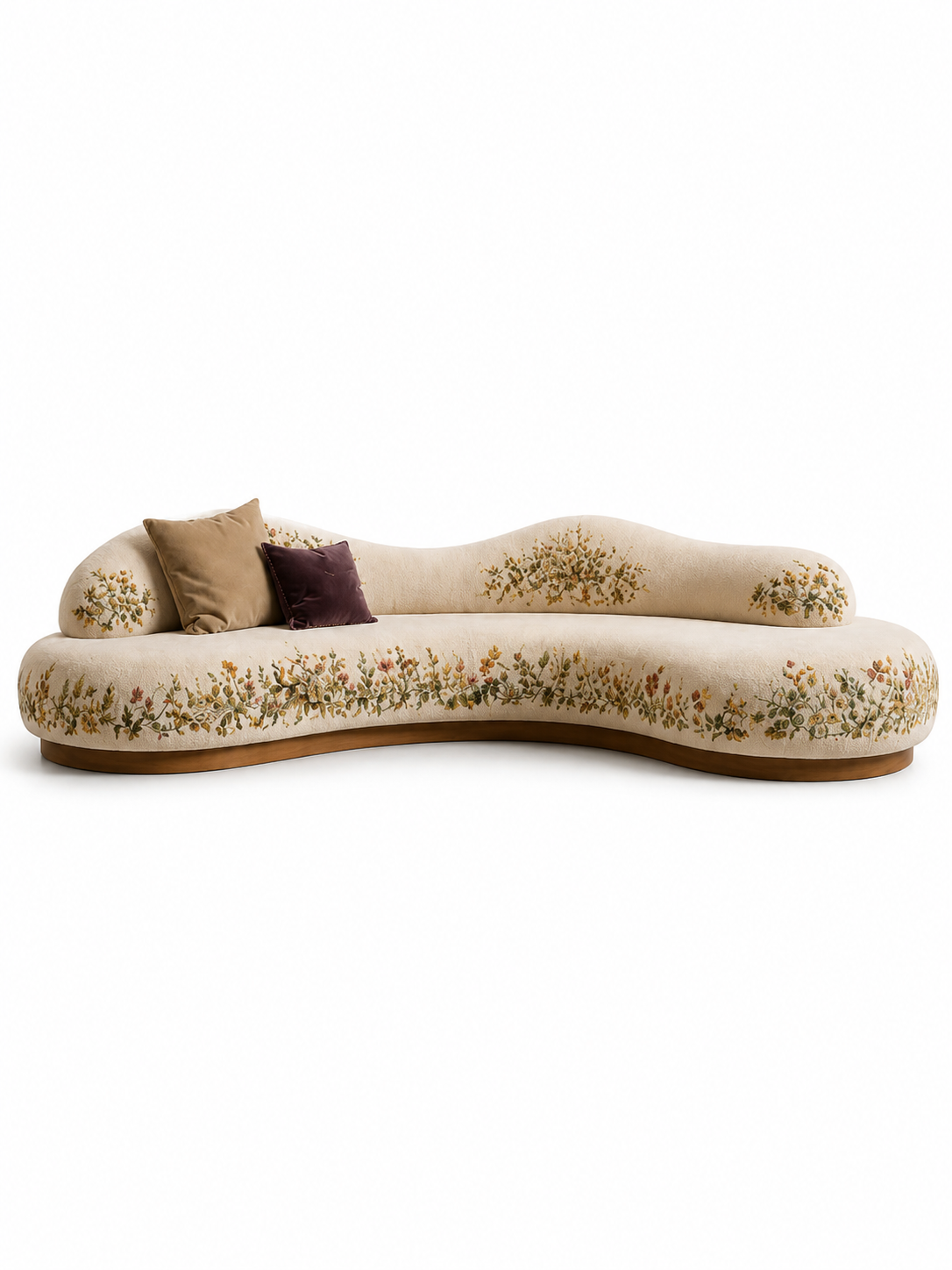 The Bellavie Sofa — Luxury Curved Floral 3 Seater Sofa