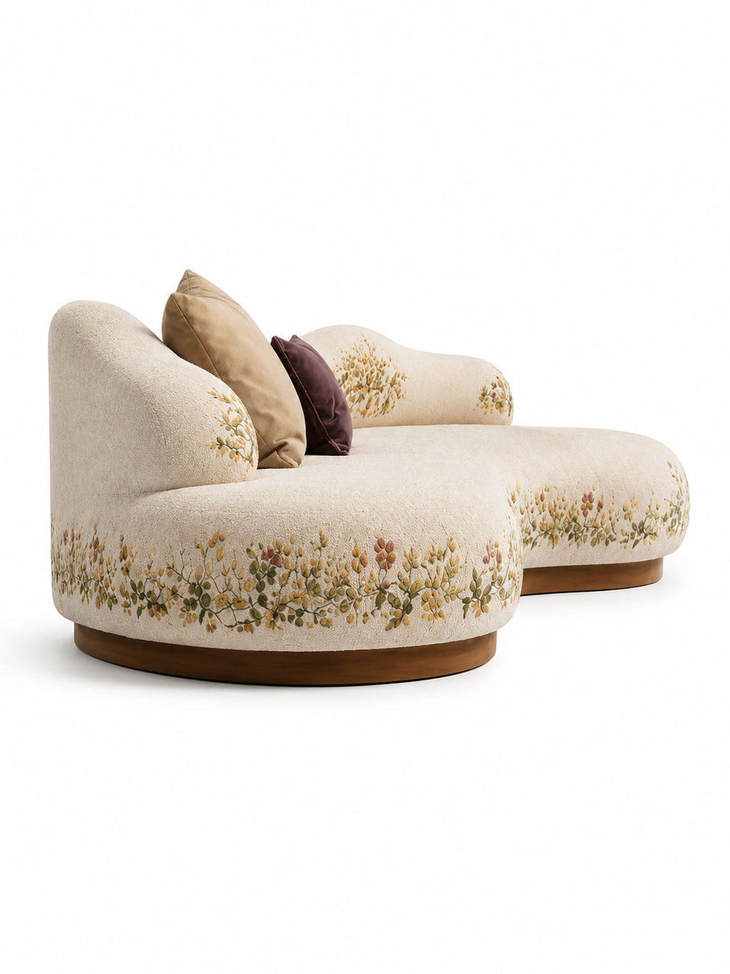 The Bellavie Sofa — Luxury Curved Floral 3 Seater Sofa