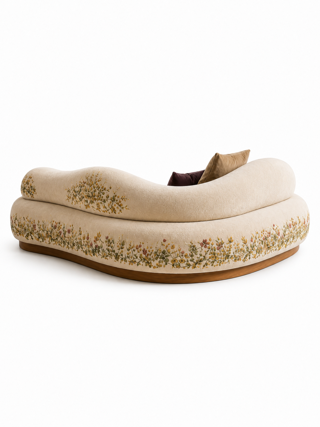 The Bellavie Sofa — Luxury Curved Floral 3 Seater Sofa