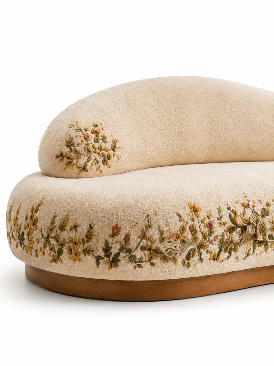 The Bellavie Sofa — Luxury Curved Floral 3 Seater Sofa