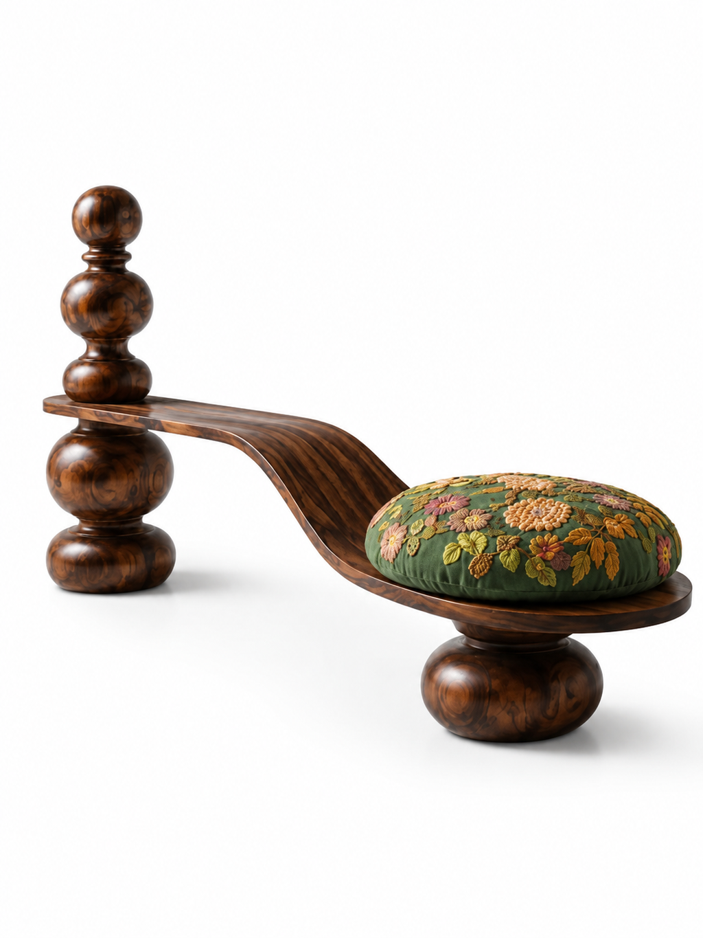 The Verdant Curve Bench — Luxury Sculptural Teak Wood Bench