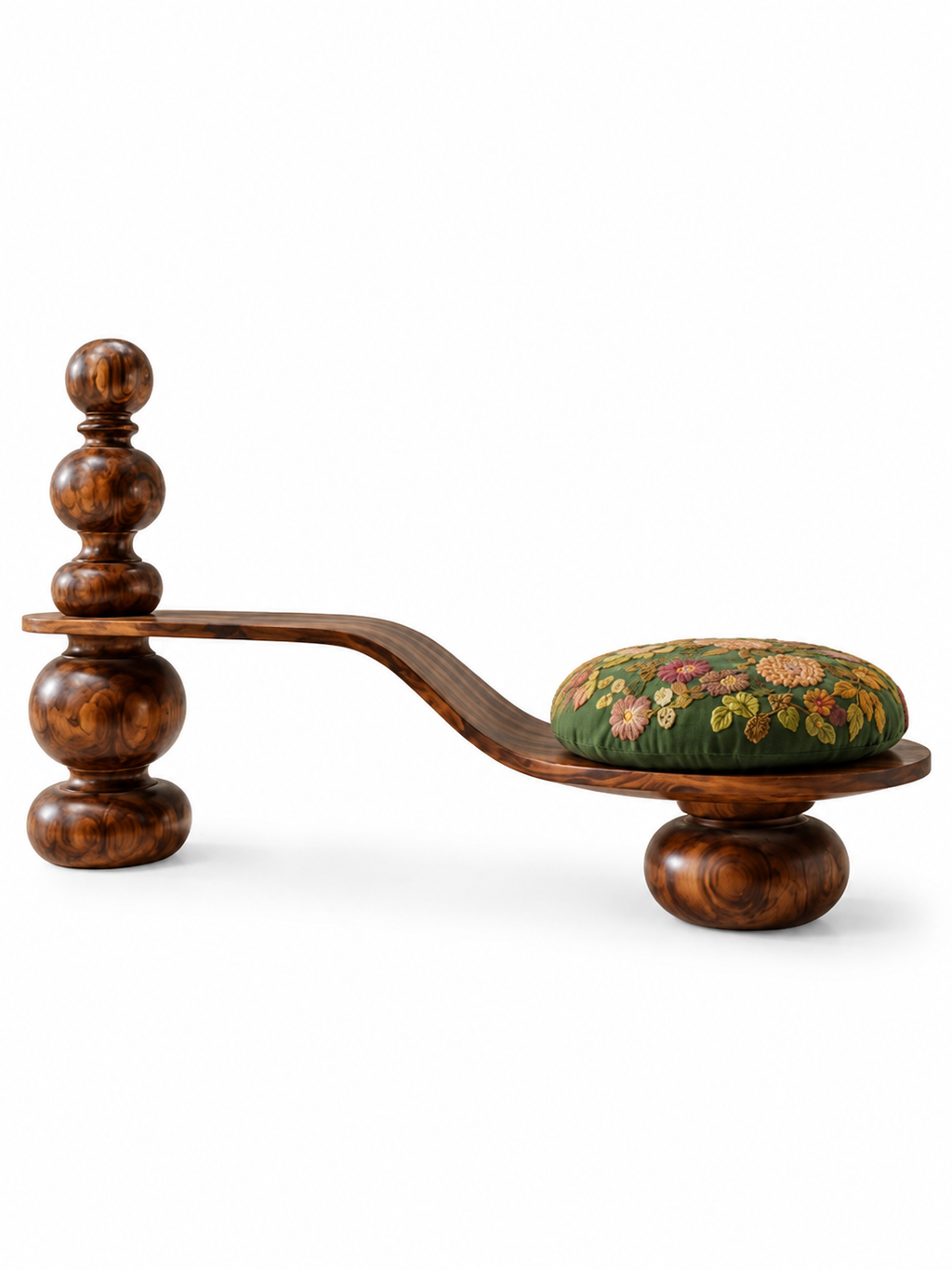 The Verdant Curve Bench — Luxury Sculptural Teak Wood Bench