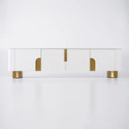 Urbana Modern TV Stand With Marble Top 4 Doors with Storage