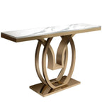 Max Modern Console Table with Contemporary Golden Base and Marble Top