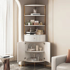 Moya Modern White Corner Bookshelf