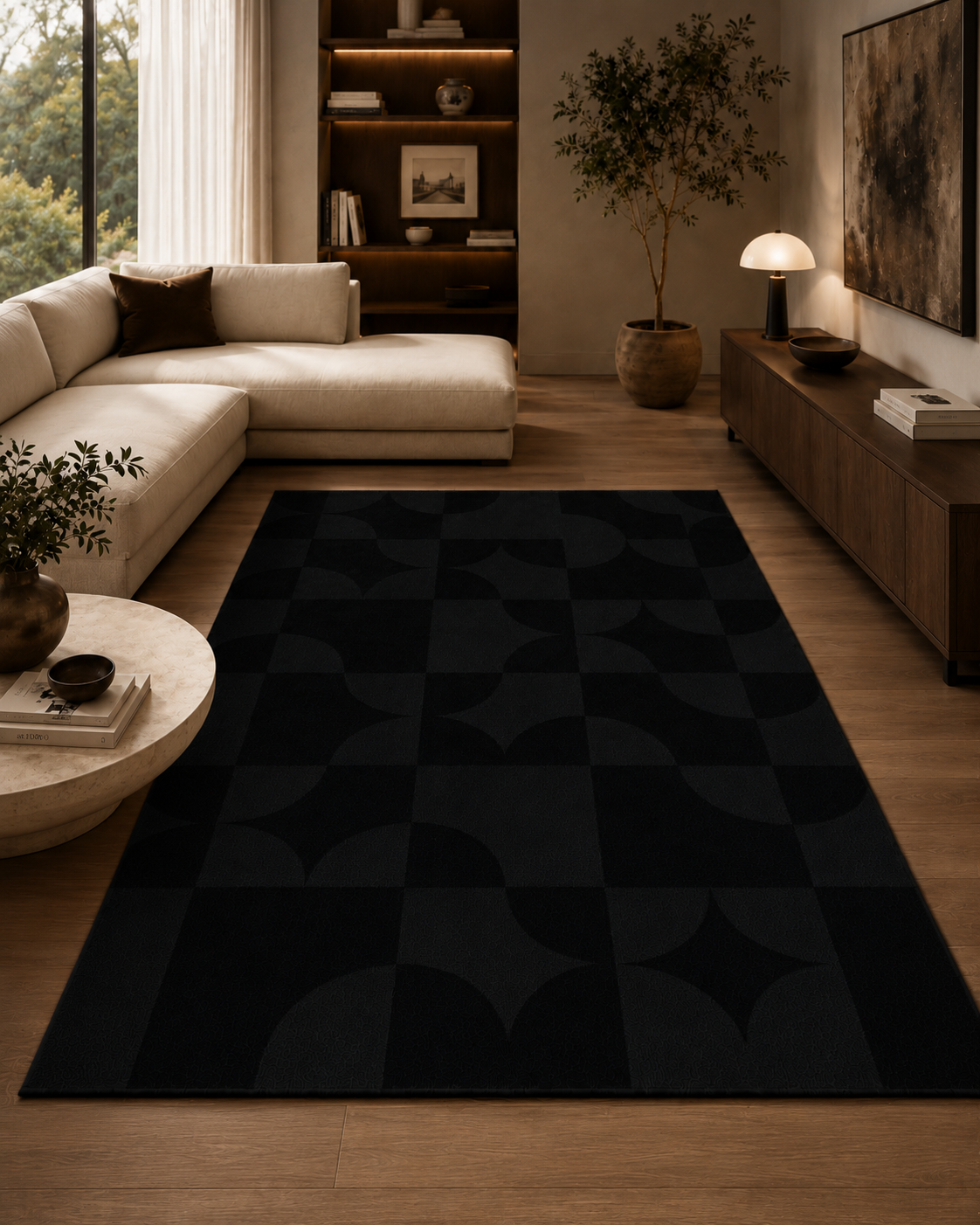 The Vesper Rug — Luxury Modern Geometric Polyester Rug