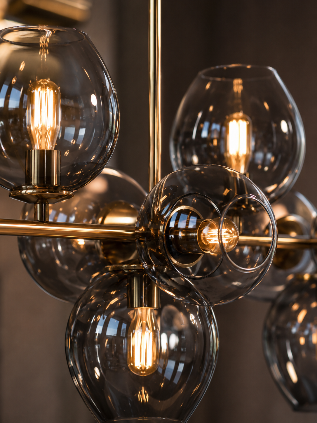 The Virelli Orb — Luxury Smoked Glass Linear Chandelier