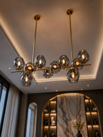 The Virelli Orb — Luxury Smoked Glass Linear Chandelier