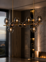 The Virelli Orb — Luxury Smoked Glass Linear Chandelier