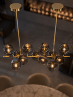 The Virelli Orb — Luxury Smoked Glass Linear Chandelier