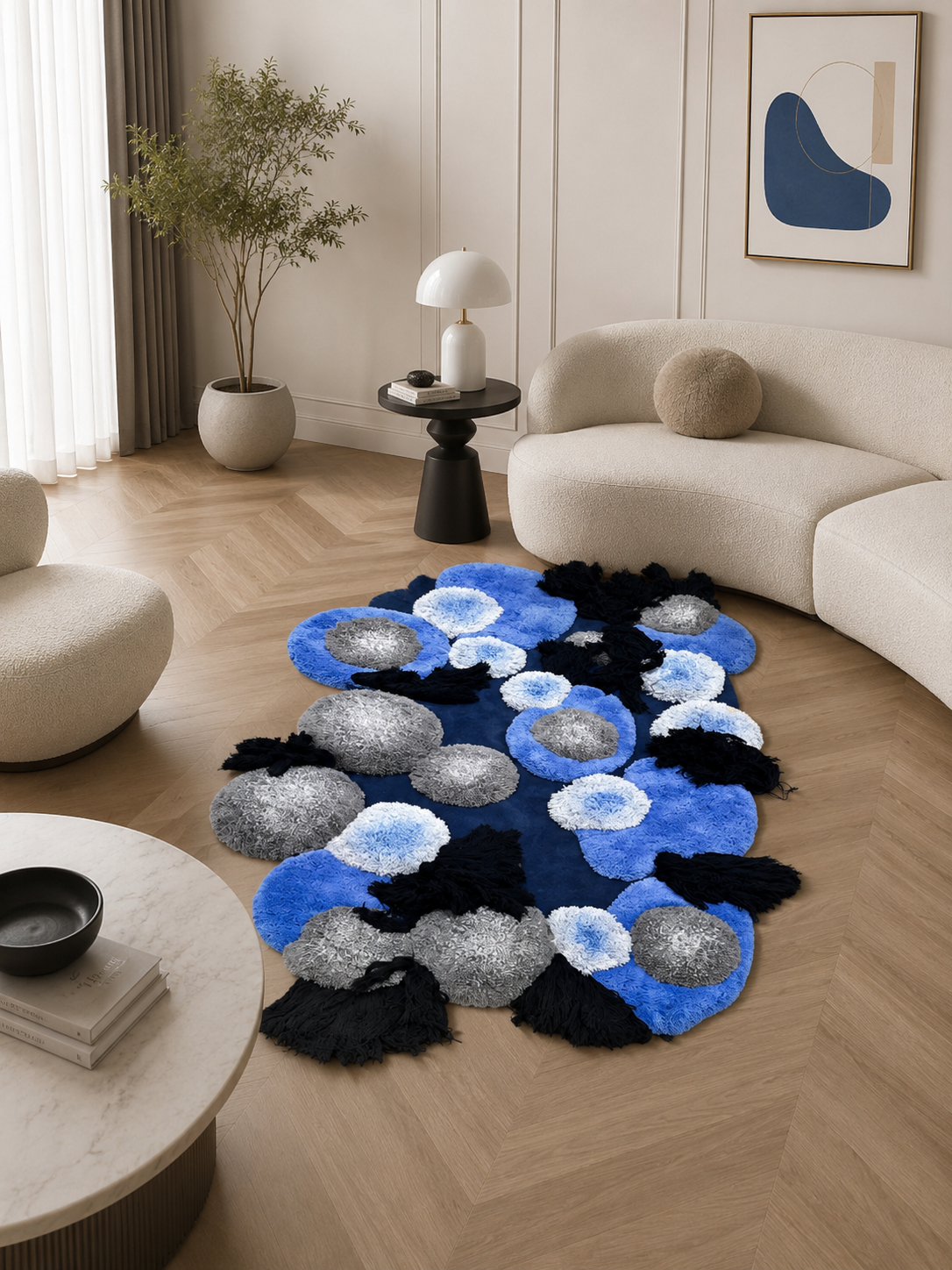 The Borealis Rug — Luxury Sculptural Abstract Hand-Tufted Area Rug