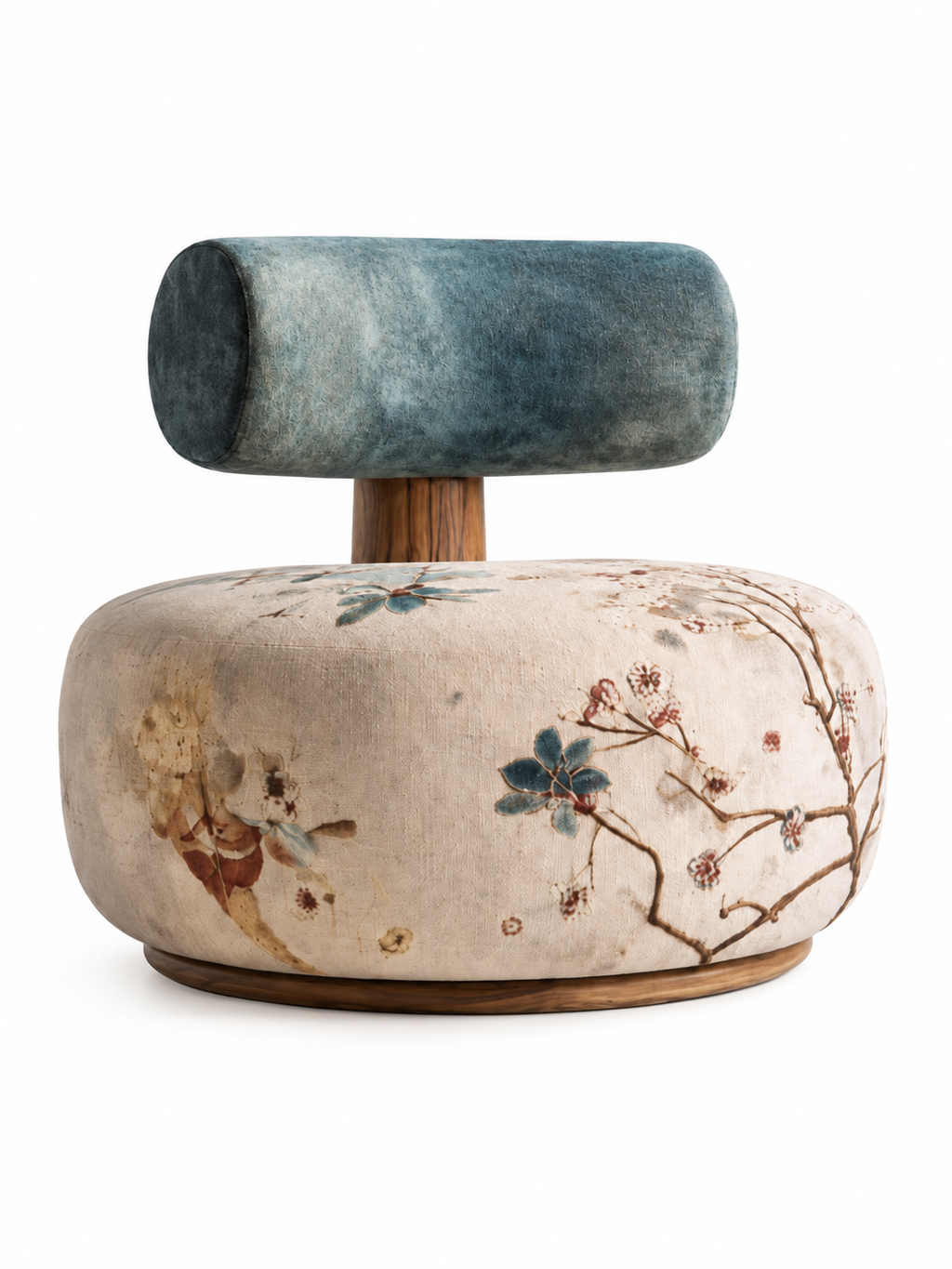 The Meadow Muse Bench — Luxury Floral Teak Wood Accent Bench