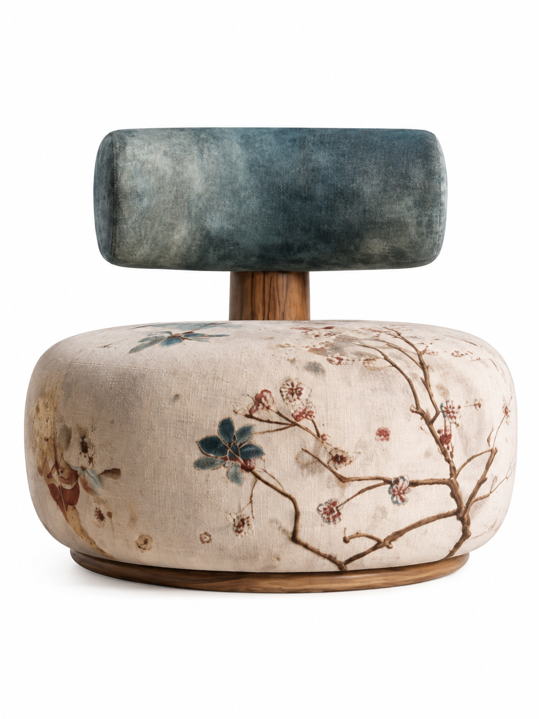 The Meadow Muse Bench — Luxury Floral Teak Wood Accent Bench