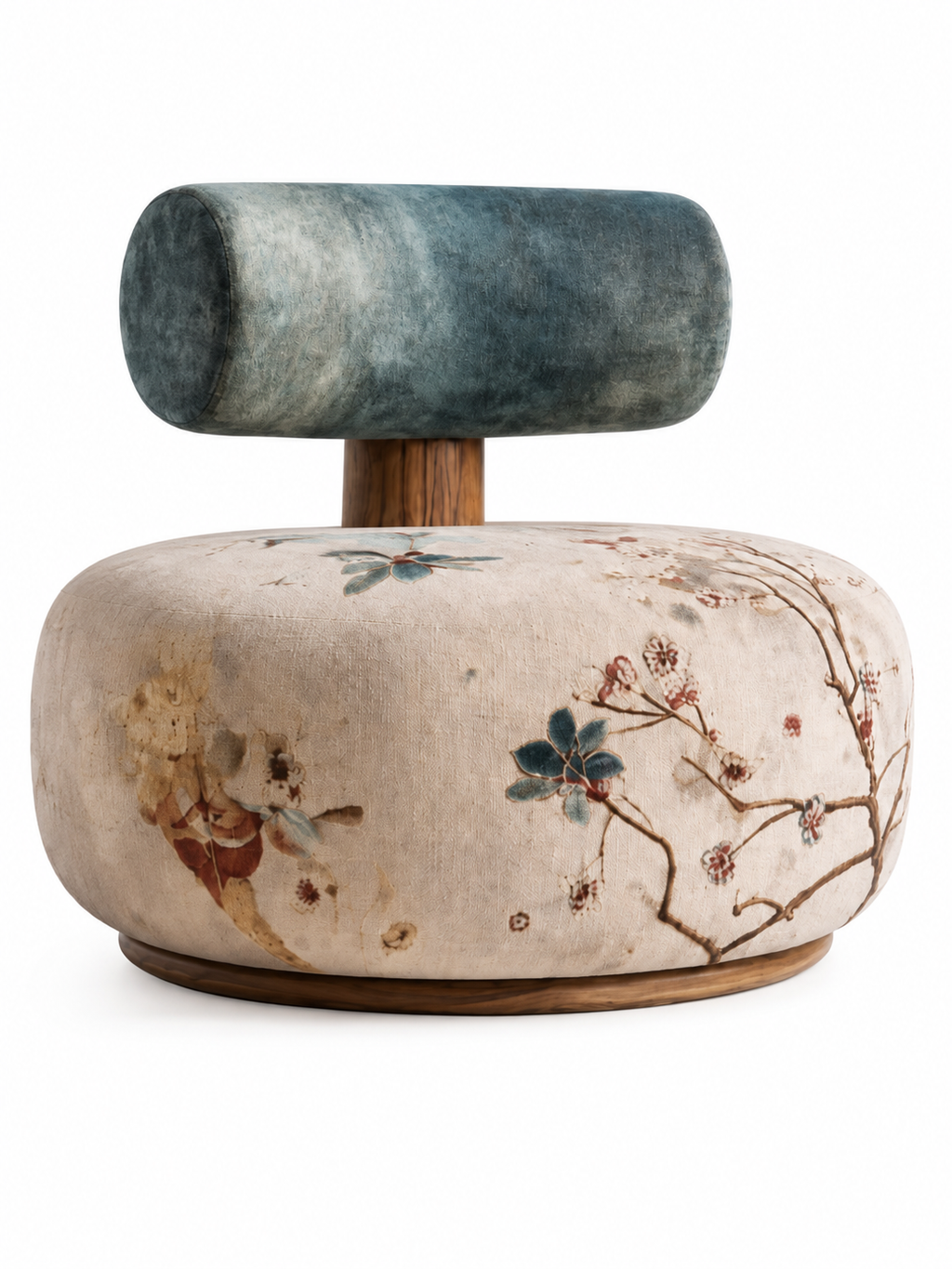 The Meadow Muse Bench — Luxury Floral Teak Wood Accent Bench