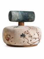 The Meadow Muse Bench — Luxury Floral Teak Wood Accent Bench