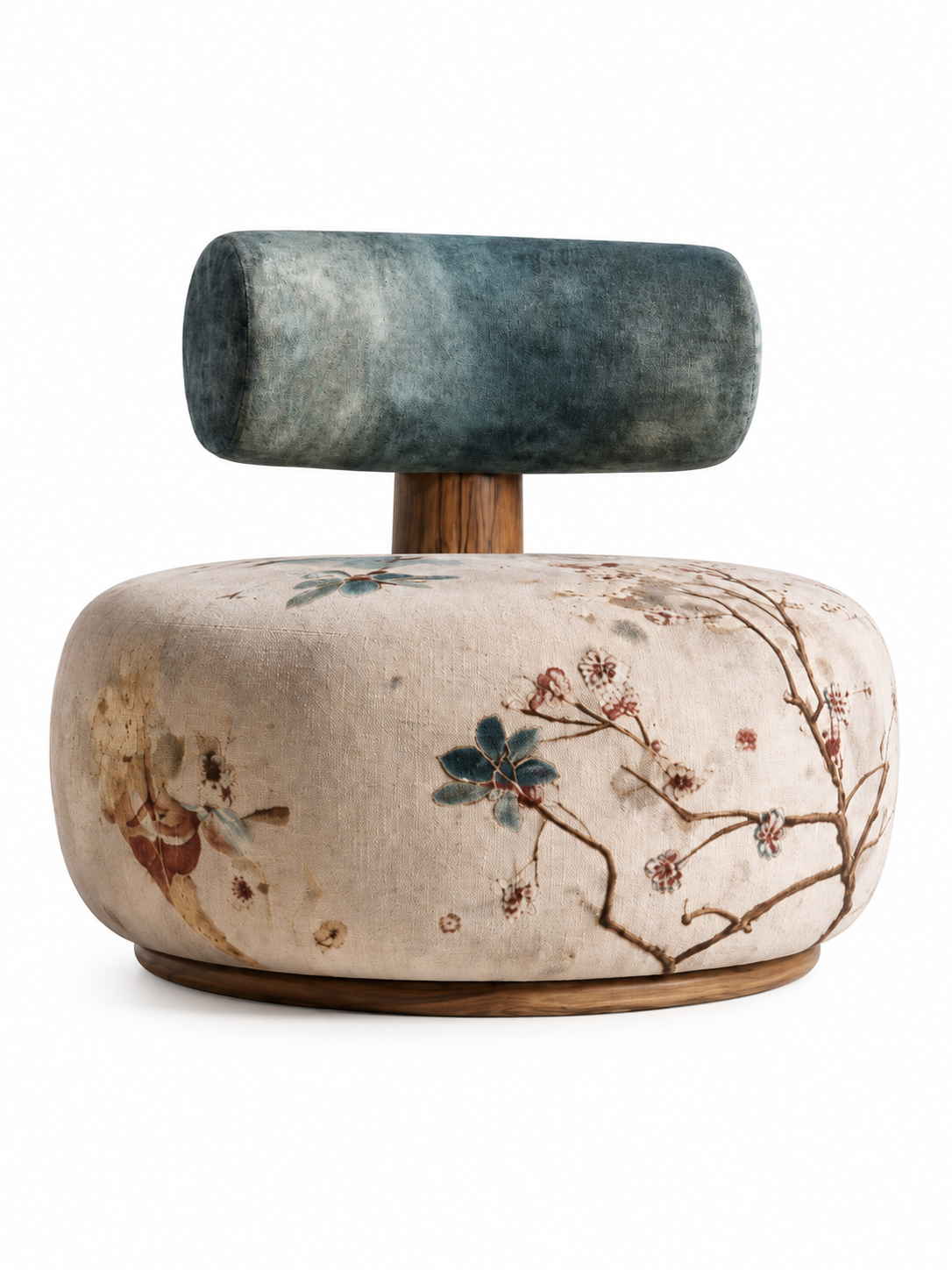 The Meadow Muse Bench — Luxury Floral Teak Wood Accent Bench