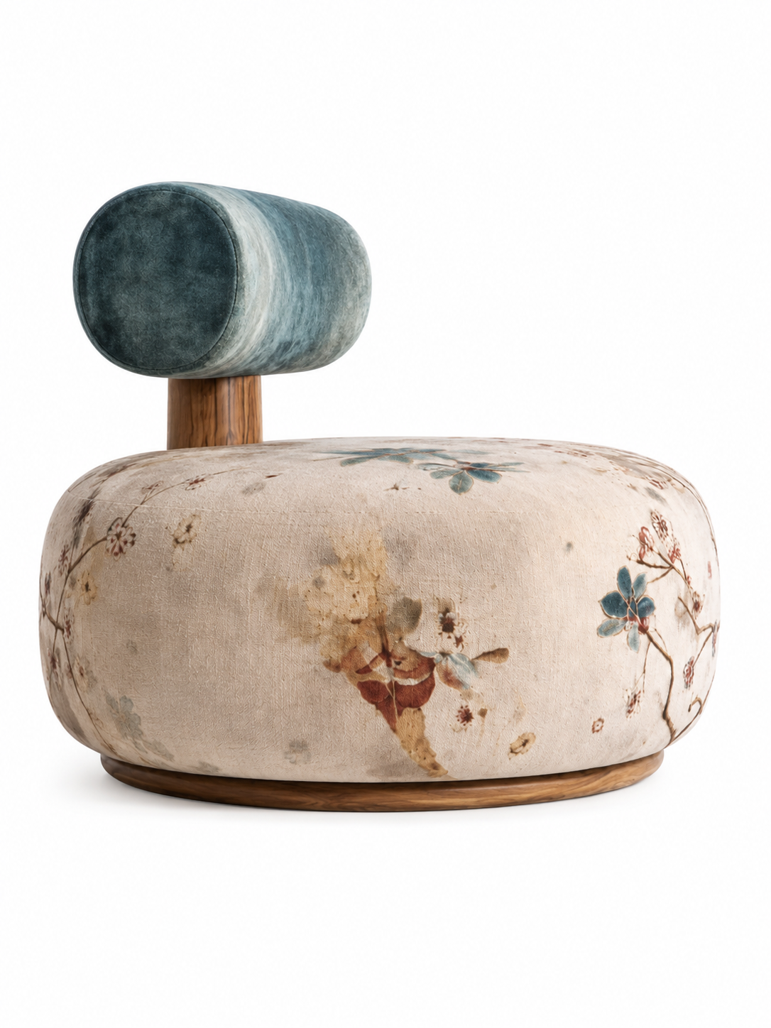 The Meadow Muse Bench — Luxury Floral Teak Wood Accent Bench