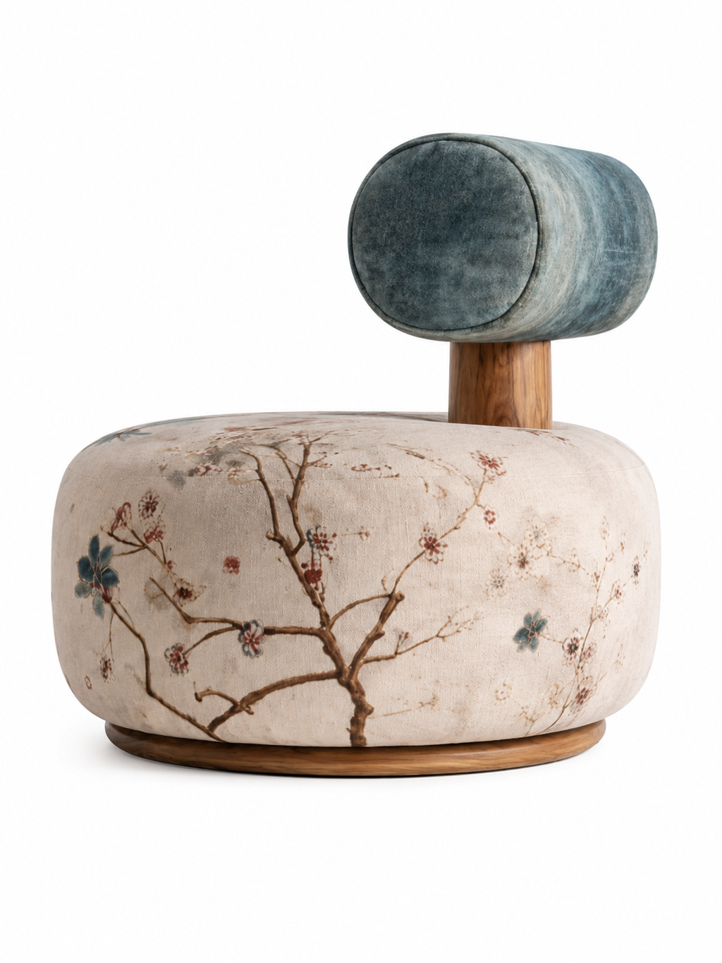 The Meadow Muse Bench — Luxury Floral Teak Wood Accent Bench