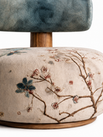 The Meadow Muse Bench — Luxury Floral Teak Wood Accent Bench