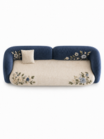 The Uvelora Sofa — Luxury Botanical Curved 4 Seater Sofa