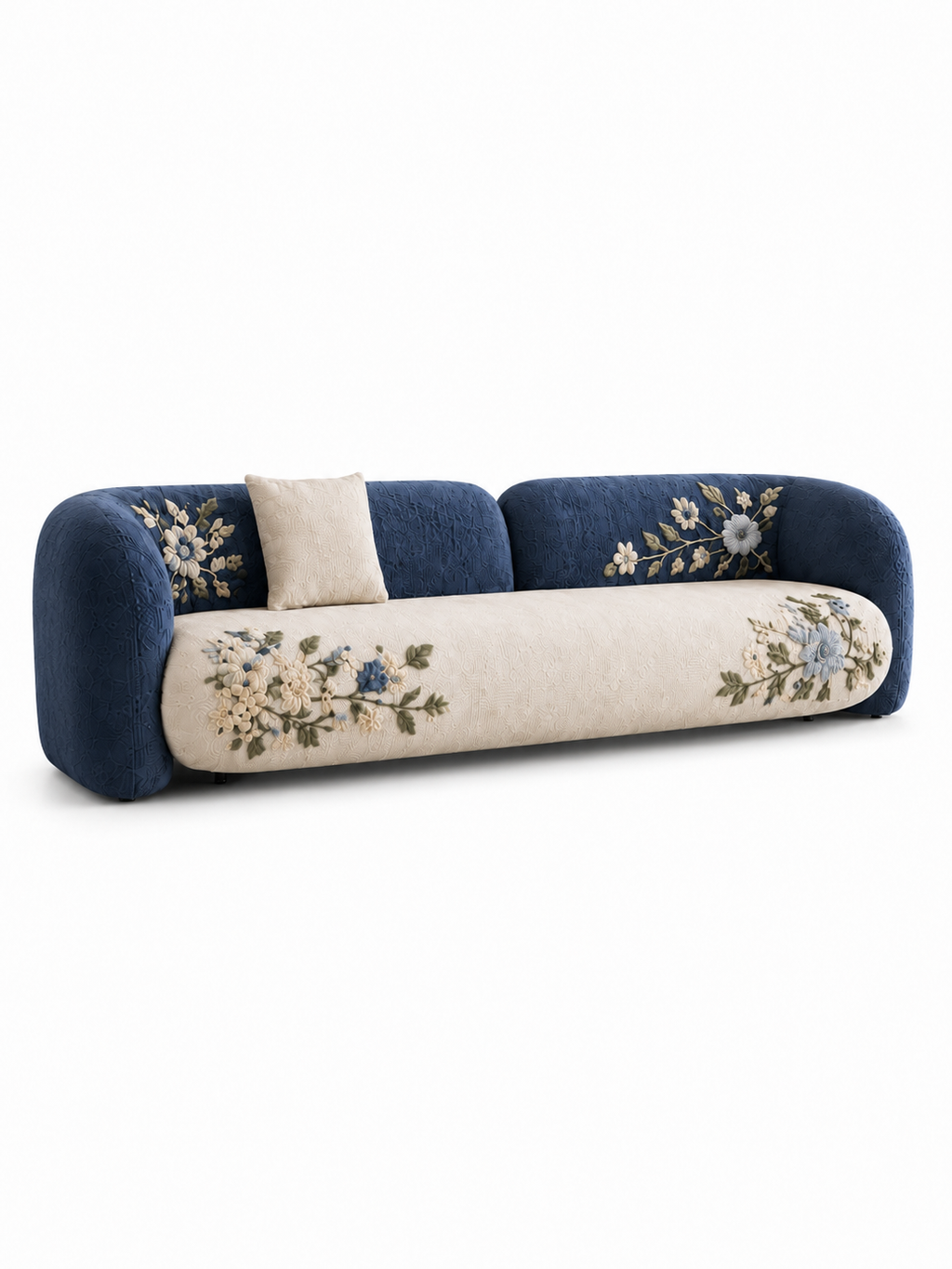 The Uvelora Sofa — Luxury Botanical Curved 4 Seater Sofa