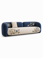 The Uvelora Sofa — Luxury Botanical Curved 4 Seater Sofa