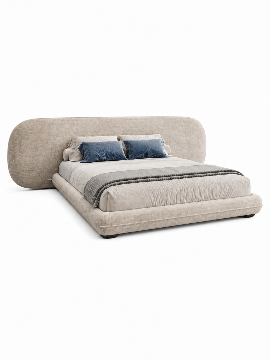 The Yarrow Bed — Luxury Curved Upholstered Bed