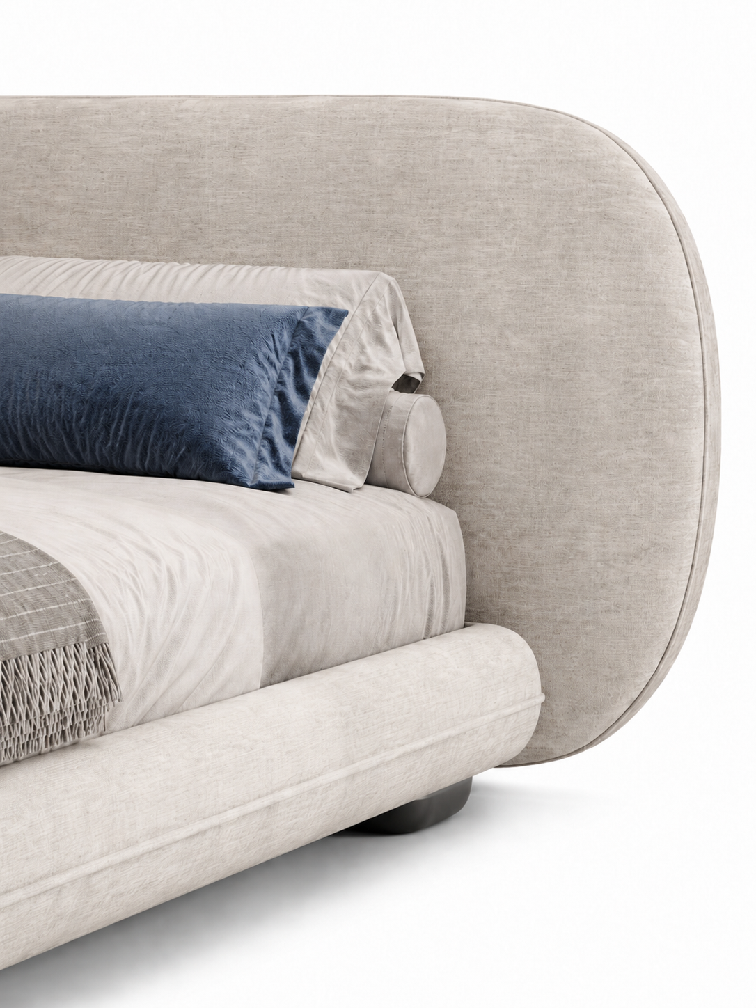 The Yarrow Bed — Luxury Curved Upholstered Bed