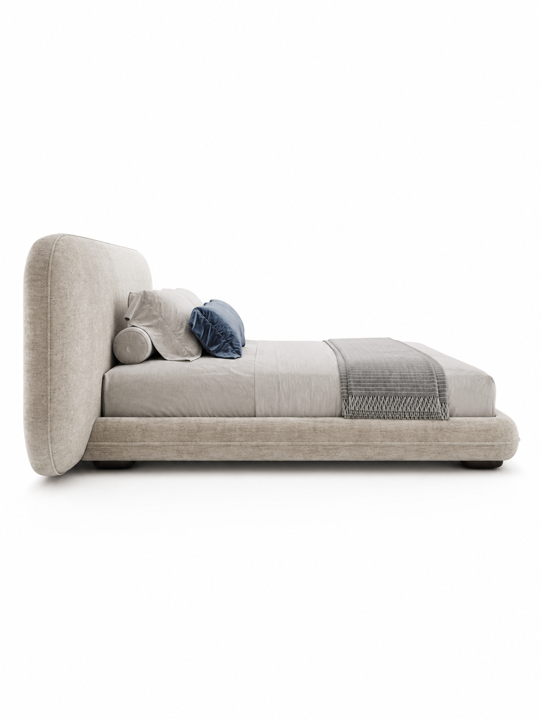 The Yarrow Bed — Luxury Curved Upholstered Bed